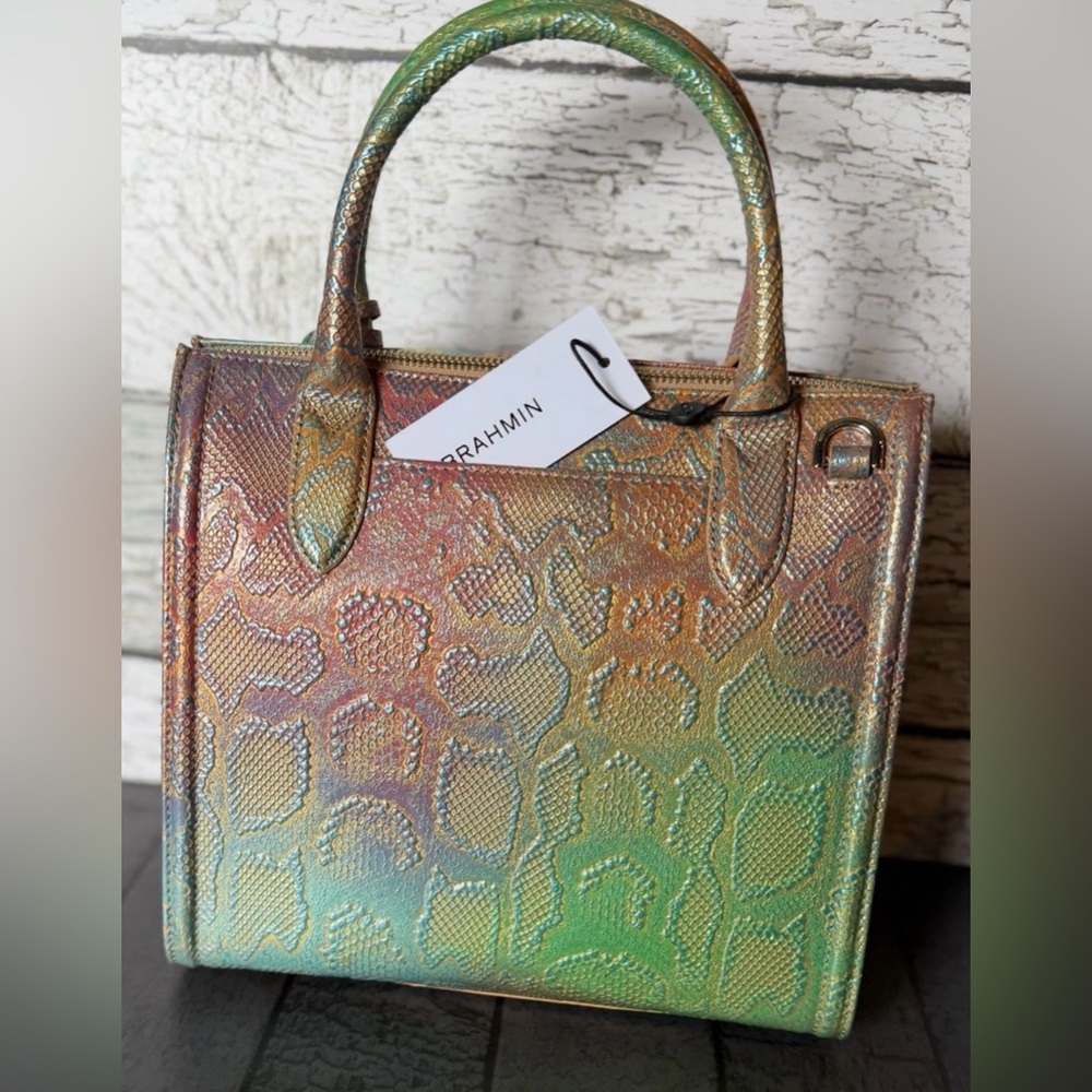 NWT BRAHMIN NEW WITH TAGS Small Caroline All Over Snake - Stunning! price firm - Picture 15 of 15